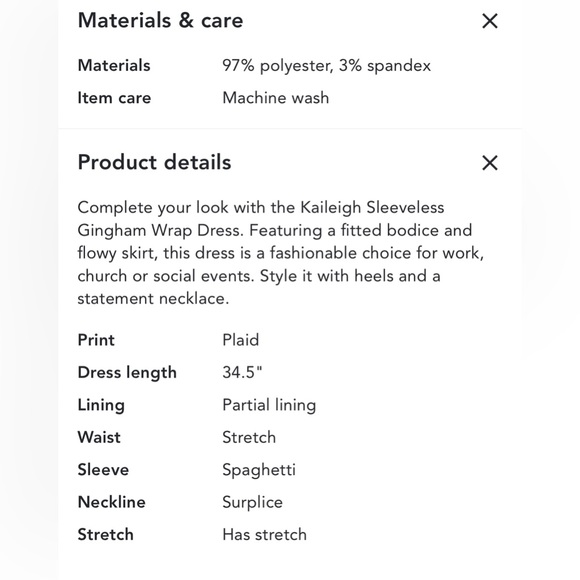 Kaileigh Sleeveless Gingham Wrap Dress NWT!! - Picture 7 of 16